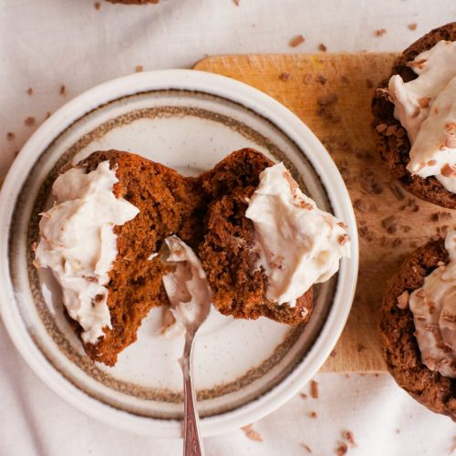 Babeczki czekoladowe z musem bananowym